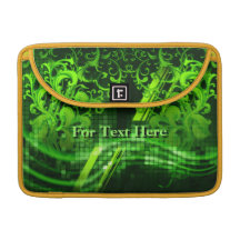 Neon Green Grunge Scrolls MacBook Pro Sleeve