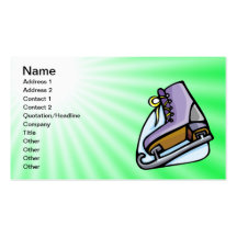 Neon Green Ice Skate. Business Cards