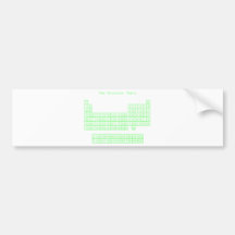 Neon Green Periodic Table Bumper Stickers