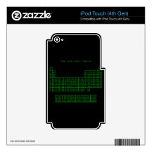 Neon Green Periodic Table iPod Touch 4G Decals