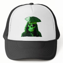 Neon Green Pirate with skully & patch hats