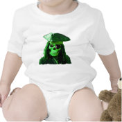 Neon Green Pirate with skully & patch