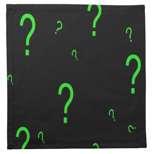 Neon Green Question Mark Cloth Napkin Zazzle