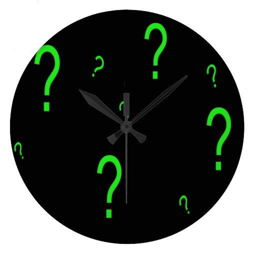 Neon Green Question Mark Wall Clocks Zazzle