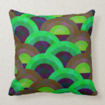 Neon Green Rainbow American MoJo Throw Pillow