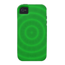 Neon Green Spirals Bullseye Vibe iPhone 4 Cases