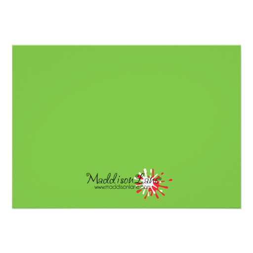 Neon Green Split Splat Custom Paintball Party Personalized Announcements