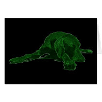 Neon Green Weimaraner cards