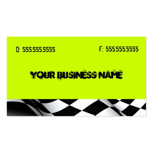 Neon Green with Flag Business Card (front side)
