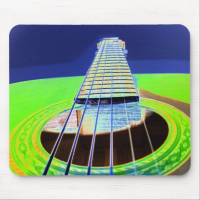 Neon Guitar Mouse Pads by birdfamily