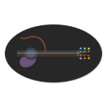 Neon Guitar Oval Sticker