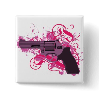 Neon Gun Pinback Buttons by toxiferousdark