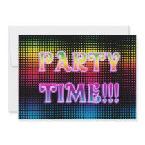 Neon Halftone Party Invitation by kdspenart Neon Halftone Party Invitation
