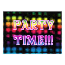Neon Halftone Party Invitation