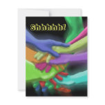 NEON HANDS STACKED SURPRISE SHHH PARTY INVITATION