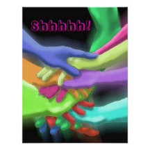 NEON HANDS STACKED SURPRISE SHHH PARTY INVITATION