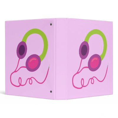 Earphone Store on Neon Headphones 3 Ring Binder From Zazzle Com