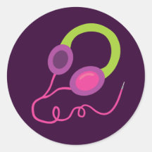 Neon Headphones Stickers