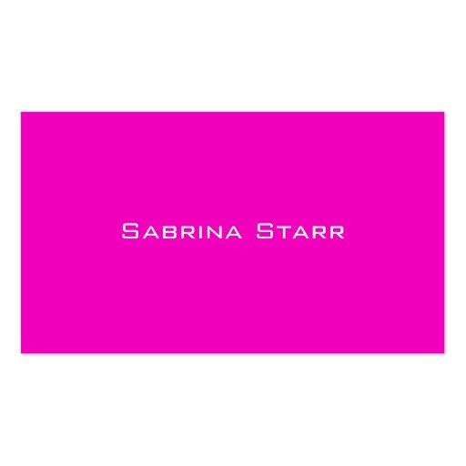Neon Hot Pink Trend Color  Personalized Card Business Card Templates (front side)