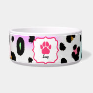 Neon Leopard Print Pet Bowl petbowl