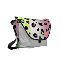Neon Leopard Print Rickshaw Messenger Bag