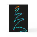 Neon light tree cards