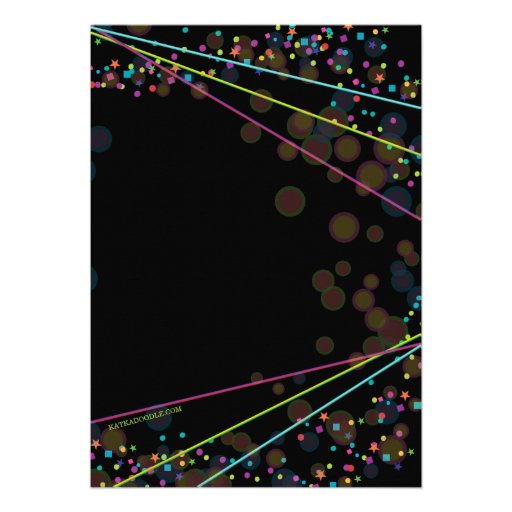Neon Lights Bat Mitzvah Glow in the Dark Party Personalized Announcement