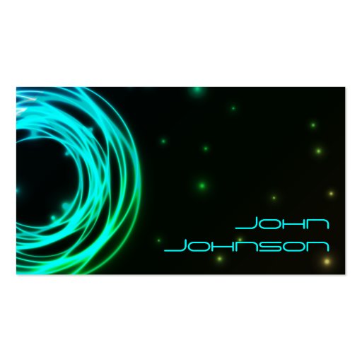 Neon Lights circles business card (front side)