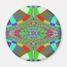 Neon Lights Ladder Fractal Fridge Magnets