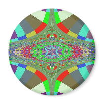 Neon Lights Ladder Fractal Fridge Magnets