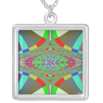 Neon Lights Ladder Fractal Custom Necklace