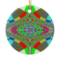 Neon Lights Ladder Fractal Christmas Ornaments