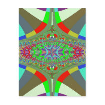 Neon Lights Ladder Fractal Postcards