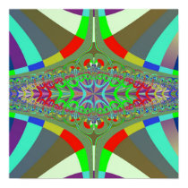 Neon Lights Ladder Fractal Posters