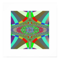 Neon Lights Ladder Fractal Poster