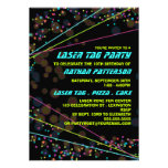 Neon Lights Laser Tag Birthday Party Invitation