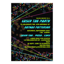 Neon Lights Laser Tag Birthday Party Invitation invitations