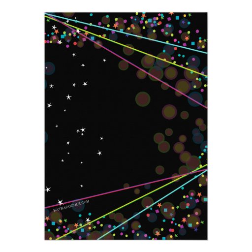 Neon Lights Sweet 16 Club Party Invitation