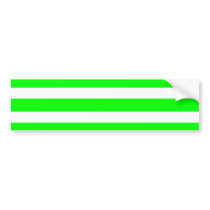 Neon Lime Green and White Stripes Pattern Novelty Bumper Stickers