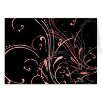 curvilinear, linear, art, design, abstract, flourish, black, gray, pink, gift, gifts, greeting, card, note, cards, Card with custom graphic design