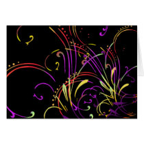 curvilinear, linear, art, design, abstract, flourish, black, purple, red, yellow, gift, gifts, greeting, card, note, cards, Card with custom graphic design
