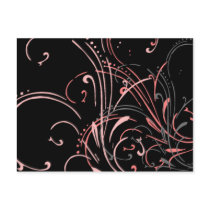 curvilinear, linear, art, design, abstract, flourish, black, gray, pink, gift, gifts, postcard, postcards, Postcard with custom graphic design