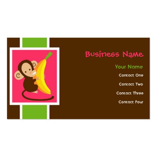 Neon Monkey Business Cards (front side)