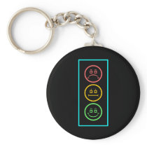 Neon Moody Stoplight keychains