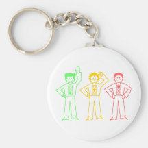 Neon Moody Stoplight Trio Characters Keychains