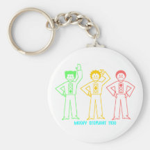 Neon Moody Stoplight Trio Characters w/ Label Keychain
