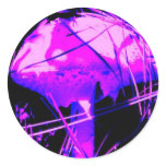Neon Mushroom Round Sticker