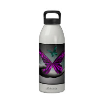 Neon Mystic Butterflies Drinking Bottle