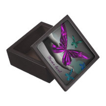 Neon Mystic Butterflies Premium Keepsake Boxes