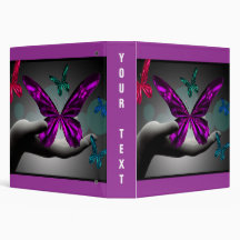 Neon Mystic Butterflies Vinyl Binders